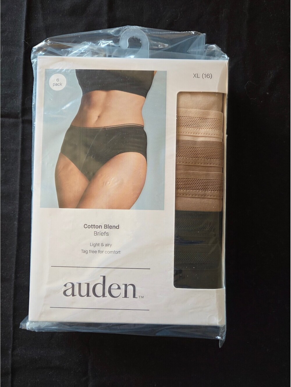 Auden Cotton Blend Briefs 6-Pack, XL (16) Size, Multi Color